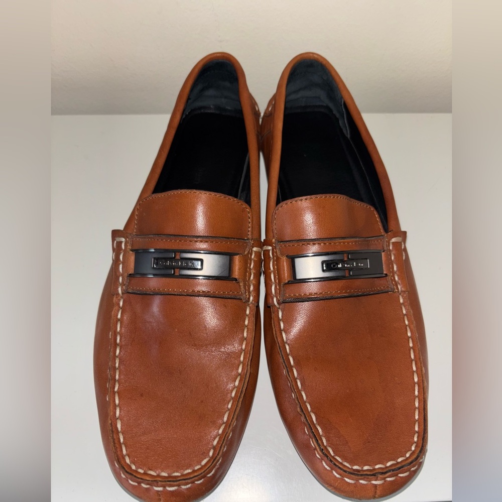Calvin Klein Collection Brown Leather Loafers